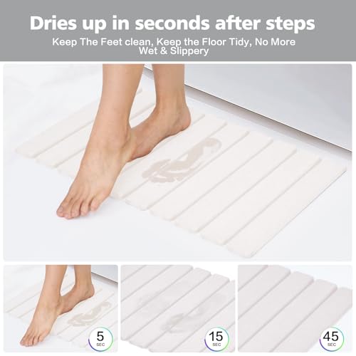 KEYCHAD Foldable Stone Bath Mat, Non-Slip Diatomaceous Earth Mat, Super Absorbent Quick Drying Bath Stone Mat, Luxury Bath mat for Bathroom Kitchen Bathtub, 23.4 * 15.4" White - color: Folding-white