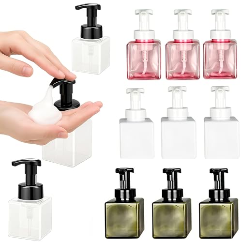 12 Piece 250ml Foam Soap Dispenser, Travel Foam Dispenser. Refillable Plastic Pump Hand Soap Bottle, Travel Essentials, Clear Container for Bathroom Vanity - color: Mixed Colors