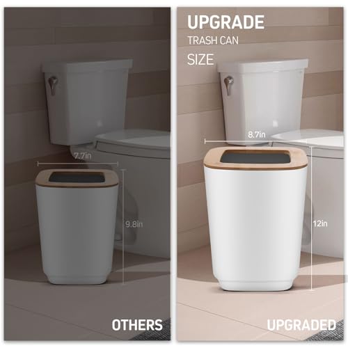IMAVO 11 Piece White Bathroom Set, Trash Can, Toilet Brush, Storage Tray, Complete Bathroom Accessories Organization Kit for Bathroom Décor and Home Gifts - color: White, size: 11 Pcs Bathroom Set