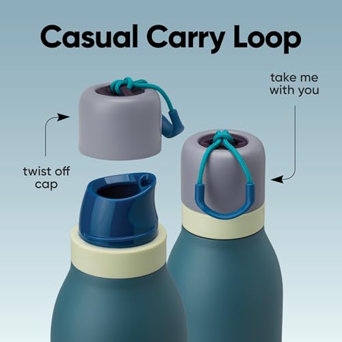 Owala FreeSip Twist Insulated Stainless Steel Water Bottle with Straw for Sports and Travel, BPA-Free, 24-oz, Denim - color: Denim, size: 24 Ounces