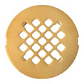 4 ¼” Brushed Gold Snap-in Shower Drain Cover - Gold Replacement - 4.25" OD Shower Drain Strainer - Easy Install - Premium Round Shower Drain Cover - Solid Brass Construction - color: Brushed Gold