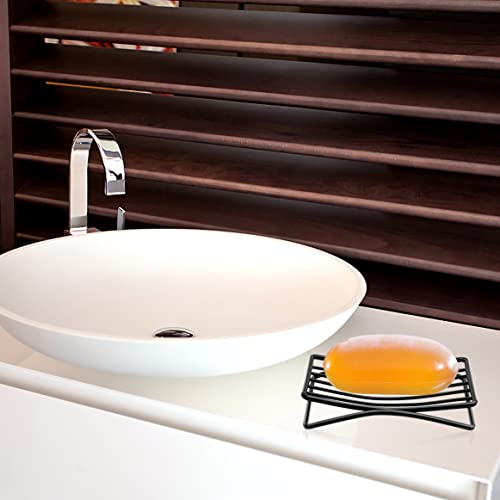 Soap Dish Bar Soap Holder for Shower Bathroom, Stainless Steel Self-draining Sponge Holder for Kitchen Sink Bathtub, Easy Cleaning Quick Dry, Black - color: Black-1 Pack