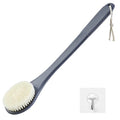 Back Scrubber for Shower, Shower Body Brush for Cleaning with Long Handle for Showering, 17 Inch Back Washer Exfoliator for Shower Men Women with Non-Slip Handle, Adhesive Hook (Gray) - size: Gray - Artificial Bristles