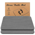 Stone Bath Mat, Diatomaceous Earth Shower Mat, Non-Slip Super Absorbent Quick Drying Bathroom Floor Mat，2 Pack, Grey - color: Gery