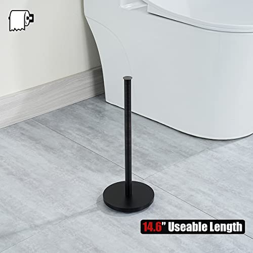 JQK Toilet Paper Storage Stand Oil Rubbed Bronze, 304 Stainless Steel Thicken 0.8mm Tissue Reserve Holder Dispenser for Bathroom, ORB, TPS180-ORB - color: Oil Rubbed Bronze & Black Base