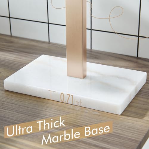 KOKOSIRI Hand Towel Holder Stand Towel Rack with Marble Base for Bathroom Kitchen Vanity Countertop, Champagne Bronze Stainless Steel 15.7'' Height THS0002-SM-CPG - color: Champagne Bronze, size: 1-Bar