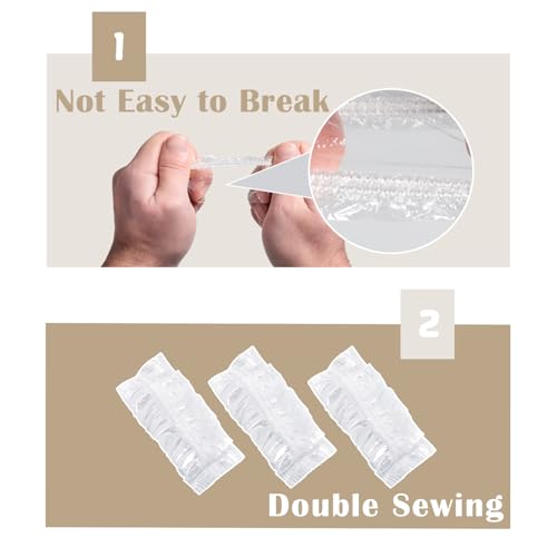 200 Pack Disposable Waterproof Ear Covers for Shower & Hair Dye – Clear Plastic Ear Caps with Soft Elastic, One Size for Adults, with Drawstring Storage Pouch for Neat, Travel-Ready Carry