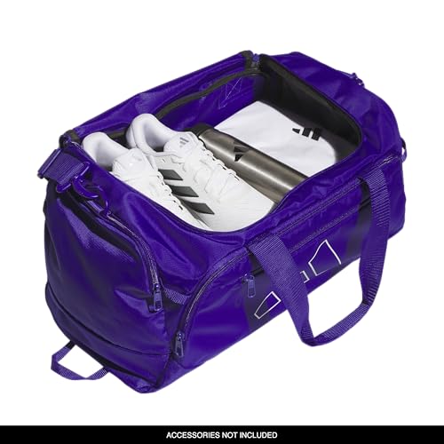 adidas Defender 5 Duffel Bag for Sports, Gym and Travel, Pure Purple/White, OSFA - color: Pure Purple/White, style: Small (42l)