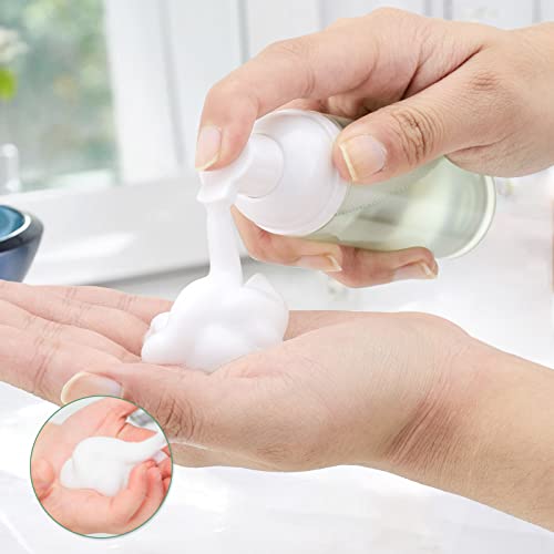 Travel Foam Pump Bottle - 2oz Small Size Foaming Hand Soap Dispenser - Mini Portable Mousse Lash Shampoo Kit Container for Hair - Empty Leak Proof Plastic White&Green Foamer 3Pack - color: White and Green