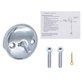 Bath Tub Waste Overflow Drain Trip Lever Face Plate for Bathtub with Matching Screws for Faceplate (Chrome) - color: Chrome