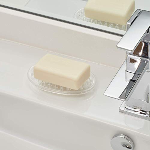 iDesign Plastic Soap Saver, Holder Tray for Bathroom Counter, Shower, Kitchen, 0.75 in. x 3.25 in. x 4.75 in., Clear | For Kitchen, For Bath - color: Clear, style: Pack of 1