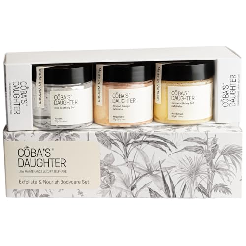 COBA'S DAUGHTER Luxury Mini Spa Gift Set for Women – 3-Piece Body Care | Birthday & Mother's Day gift for her | Honey Turmeric, Almond Orange & Aloe Vera | Travel-size Self Care - style: Mini Ritual Set