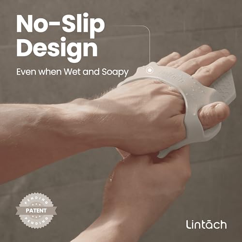 Silicone Shower Scrubber for Body – Exfoliating Loofah Alternative, Zinc & Silver-Infused, Hygienic & Gentle for Sensitive Skin, Durable & Long-Lasting Body Scrubber for Men - White Sand - color: A White Sand