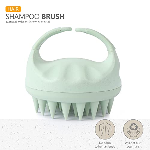 Sndyi Scalp Massager Shampoo Brush, Scalp Scrubber with Soft Silicone Bristles, Scalp Exfoliator for Dandruff Removal, Scalp Massager for Hair Growth, Wet Dry Hair Brush for Scalp Care, Green - color: Green