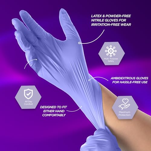 MED PRIDE Nitrile Exam 1200 Count Gloves, Blue Disposable Exam Gloves, Powder-Free Latex-Free, Medical Grade - style: Medium Case of 1200