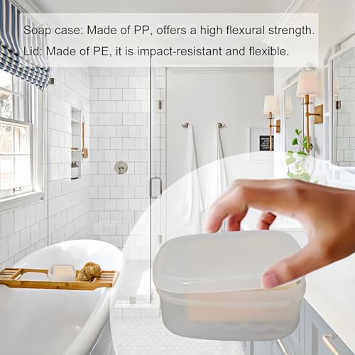 Travel Soap Dish, Soap Box Case with Bar Soap Saver Pad Portable Soap Rest for Bathroom Shower Home Outdoor Gym Fitness Vonpri (Translucent 1Pack) - color: Translucent 1pack