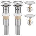 KES Bathroom Sink Drain Stopper with Overflow, Pop Up Drain with Detachable Hair Catcher for Lavatory Vanity Vessel Sink, Brushed Nickel 2 Pack, All Metal Rustproof 304 Stainless Steel, S2013A-BN-P2 - color: Brushed Nickel, style: for sink WITH overflow,2