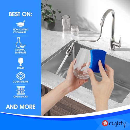 Orighty Non-Scratch Cellulose Scrub Sponges 24 Pack, Kitchen Sponges for Kitchen, Bathroom, and Household, Dual Side Sponge for Dishes, Non-Scratch Sponge Safe on Non-Stick Cookware, Car and More - color: Blue