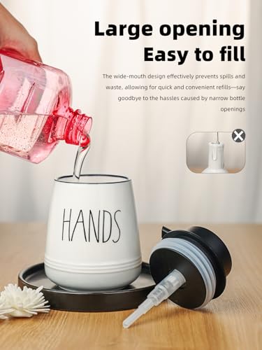 Ceramic Soap Dispenser Set, 13oz Wash Soap Dispenser(Liquid-Hands & Dishes) - color: Liquid-hands & Dishes