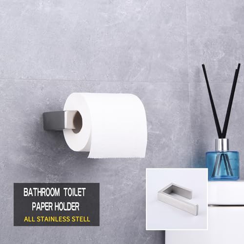 GERZWY Bathroom Toilet Paper Holder Brushed SUS 304 Stainless Steel Paper Towel Dispenser Tissue Roll Hanger Wall Mounted HG1718-LS - color: Brushed