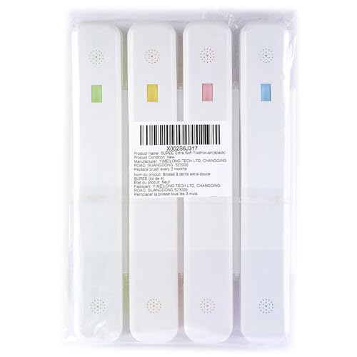 SUREE Extra Soft Toothbrush for Sensitive Teeth, Upgraded 10000 Ultra Soft Bristles for Adults & Elders, Manual Travel Toothbrush with Individual Portable Case (4 Pack) - style: 4 Packs with Travel Cases