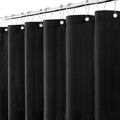 Black Linen Shower Curtain, Heavy Duty Cloth Bath Curtain Set with 12 Plastic Hooks Simple Hotel Spa Quality Luxury Shower Curtain for Bathroom, Water Repellent, 36Wx96L - color: Black, size: 36"W x 96"L (Pack of 1)