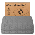 Stone Bath Mat, Diatomaceous Earth Shower Mat, Non-Slip Super Absorbent Quick Drying Bathroom Floor Mat, 2 Pack, Grey - color: Dark Grey 2