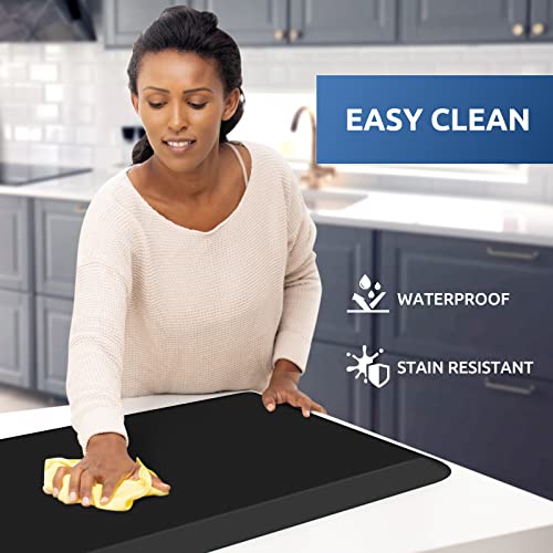 KitchenClouds Kitchen Mat Cushioned Anti Fatigue Kitchen Rug Non Slip Standing Mat Comfort Floor Mats for Sink Office (17.3"x39"- 0.8inch,Black) - color: Black, size: 39"L x 17.3"W x 0.8"Th