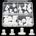 EASYEAH 4 Sizes 4.5/4.8/5/5.3 mm Silicone Plug 3/16 in T-Shaped Soft Flexible Rubber Stopper Waterproof Seal Button Plug for 0.18-0.21 in Hole, White, 32 Pcs - size: 4.5-5.3mm(0.18-0.21")