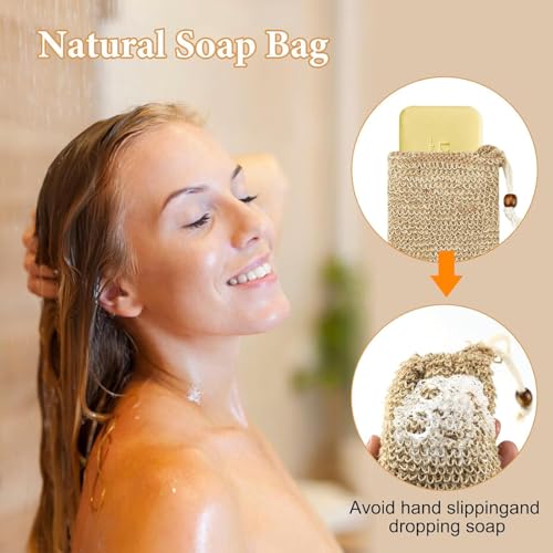 Back Scrubber for Shower for Men and Women - Set of 2 Exfoliating Body Scrubbers - Long Back Washer Sleeve & Bath Scrub Mitten for Deep Cleaning & Skin Relax