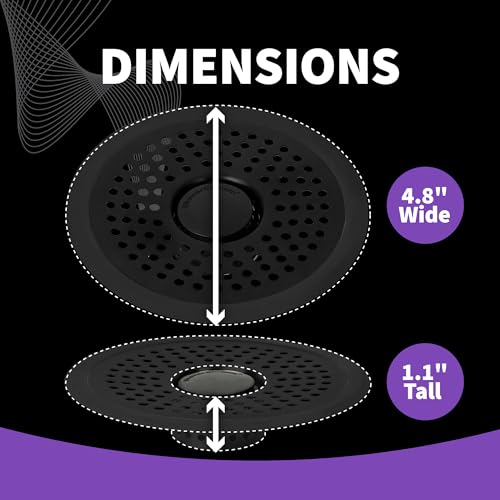 ShowerShroom Ultra Matte Black Hair Catcher, Stainless Steel Drain Protector, Fits All Shower Drains - color: Matte Black
