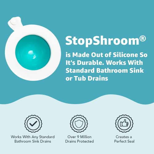 StopShroom The Ultimate Universal Drain Stopper Plug for Bathtub, Bathroom, and Kitchen Sink Drains (White) - color: White