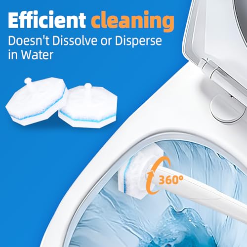 100 Count Toilet Wand Refills Disposable Toilet Brush Toilet Cleaner Refill Pads Wand Kit Scrubber Refills Compatible With Most Brushes No Falling Apart, Fresh Fragrance