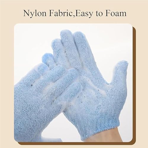 4 PCS Exfoliating Wash Gloves，Bath Sponges,Dual Texture Bath Gloves for Shower Body Scrub, Deep Cleansing Removes Dead Skin for Both Women and Men（Pink+Blue） - color: B5-pink Blue