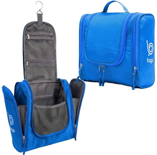 Bago Travel Toiletry Bag for Women and Men X-Large Waterproof Hanging Large Toiletry Bag for Bathroom and Travel Bag for Toiletries Organizer -Travel Makeup Bag (Blue) - color: Blue, size: X-Large
