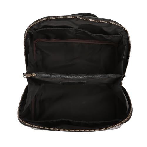 KomalC Luxury Leather Men’s Toiletry Travel Bag – Handmade Shaving Kit with Waterproof Interior, Spacious Storage & Carry Handle – leather travel Kit Bag for Men & Women (Black) - color: Black