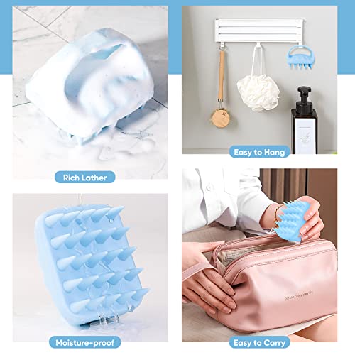 Bsisme Scalp Massager Hair Growth, Scalp Scrubber with Soft Silicone Bristles for Dandruff Removal, Shampoo Brush for Men Women Kids Pets Wet Dry Hair Scalp Exfoliator, Blue - color: Blue