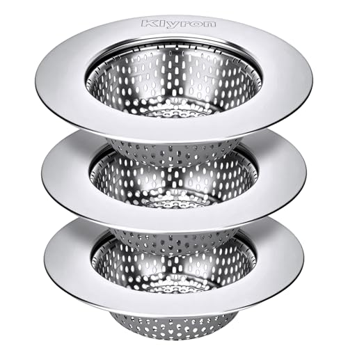 3-Pack Stainless Steel Kitchen Sink Strainer – 2026 Deep Basket Drain Filter, Rust-Proof Food Catcher, Smooth Edge, Fits 3.5" for Kitchen, Utility Sinks, Basins. Anti-Clog, Dishwasher Safe (4.5" OD)