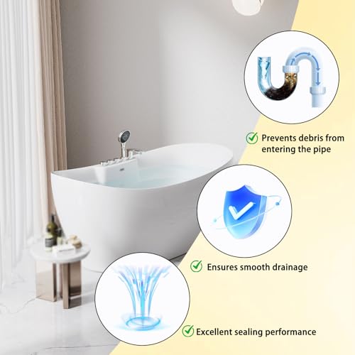 Universal Toe Touch Bathtub Drain Stopper - 3/8'' & 5/16'' Thread Studs with Star-Shaped Lock Washer, Gold(1 Pack) - color: Glod
