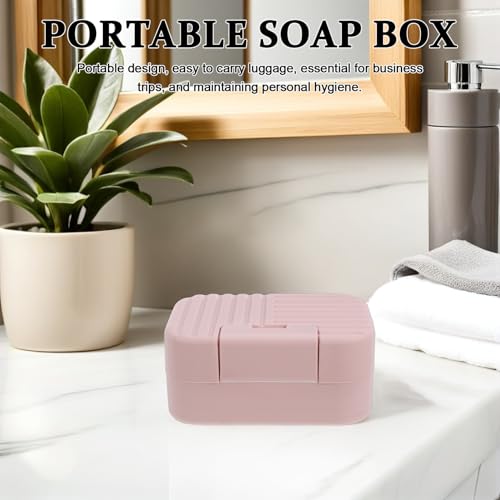 PRETYZOOM Portable Travel Soap Box Waterproof Soap Container with Lid for Outdoor Camping Gym Bathroom Use 8pcs Pink Blue Storage Case Set