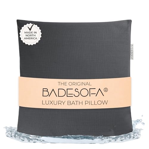 BADESOFA® Luxury Bath Pillow M in Charcoal, Quick-Drying Bath Back Pillow | Thick & Comfortable Tub Pillow for Bathtub, Full Body Support, Premium Spa Cushion, Luxury Bath Gift - color: Charcoal, size: Medium (Single Pillow)
