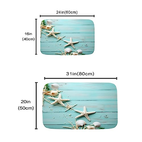 Modern Beach Ocean Coastal Bath Rugs Non Slip Shower Mat Bathroom Decor Door Rug (16x24 inches, Seashell Blue) - color: Multi Color 17, size: 2' x 1'4" (Rectangular)