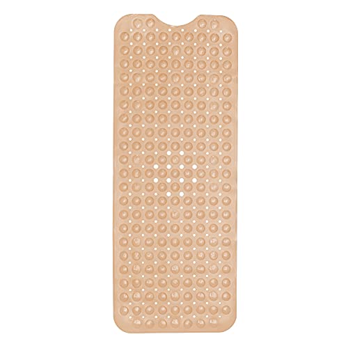 ENKOSI Bath Mat - Large Non Slip Bathtub & Shower Mat - Extra Long. 40 x 16 Inch Bathroom Mats for Tub Nonslip Anti Slip Bathmats (40x16 Beige 1-Pack) - color: Beige Opaque