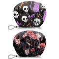 2 PCS Shower Cap Waterproof Double Layer Elastic Adjustable Reusable Hair Bath Caps for Girls Women Cute Aesthetic-Purple Red - color: G20-Purple Red