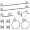 10 Pieces Brushed Nickel Towel Bar Set, Double Dase Toilet Paper Holder Bathroom Hardware Set, 23.6 Inch Stainless Steel Towel Rack for Bathroom Wall Mounted - color: Brushed Nickel, size: 10pieces B