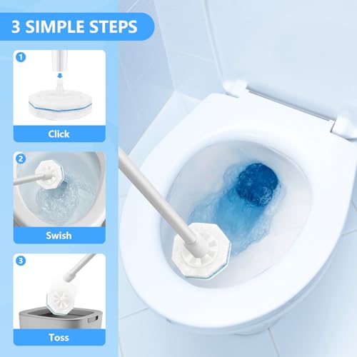 50 Pcs Toilet Wand Refills for Clorox, Disposable Scrub Pads Compatible with Clorox Toilet Wand - For Bathroom, Sink, Bathtub and Multi-Surface Cleaning
