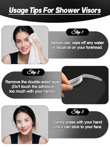EBANKU 300 PCS Shower Face Shield Eyebrow Eyelash Shield Visors Waterproof | Eyebrow Eyelash Protector for Shower, Face Shields for Hairspray, Eyebrow Shower Visors for Adults, Strong Adhesive, Plastic - style: 300 Count