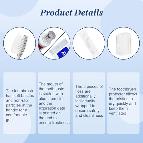 Hygiene Kit, Personal Hygiene Kit Comes with Individually Packaged Items. Travel Toothbrush Kit Suitable for Travel, Hotels, Camping, and Home Use (25-Pack)