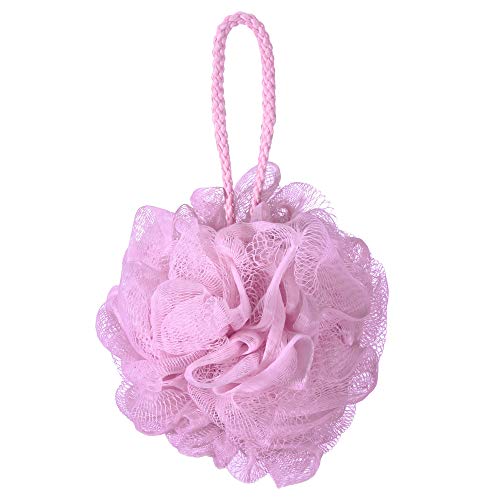60g/pcs Pink Mesh Bath Sponge Shower Pouf Loofahs Shower Puff Pack of 4 (Pink) - color: Pink