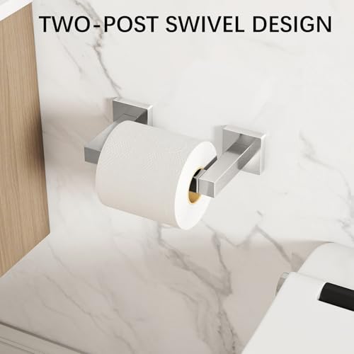 FEILERN Toilet Paper Holder Wall Mounted Post Pivoting Square Tissue Holders Roll Holder Hangers for Bathroom Commercial Toilet Paper Dispenser, Brushed Nickel - color: Brushed Nickel, size: 1 Pack